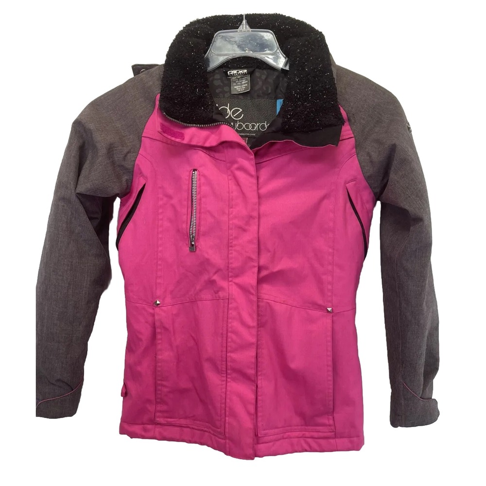 Ride Snowboard Outwear Womens Sz Small Pink/Black Hooded Snowboard Jacket EUC - Picture 1 of 5